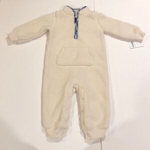 Carter’s NWT Winter 1 piece Beige Fleece Onesie 12 Months